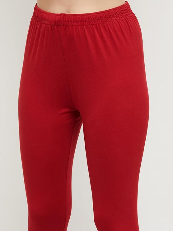 Premium Quality 4 Way Stretch Lycra Jersey Leggings - Red