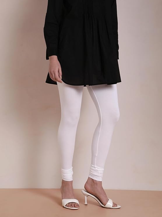 Premium Quality 4 Way Stretch lycra Jersey Leggings - White