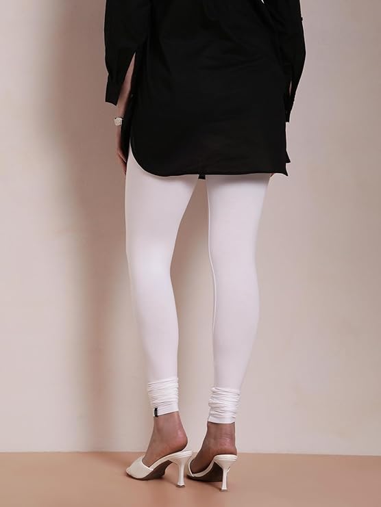 Premium Quality 4 Way Stretch lycra Jersey Leggings - White